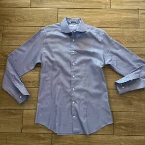 SUITSUPPLY Traveller Men's Formal Shirt 41/16 Blue Slim Fit